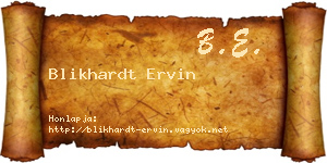 Blikhardt Ervin névjegykártya