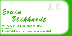 ervin blikhardt business card